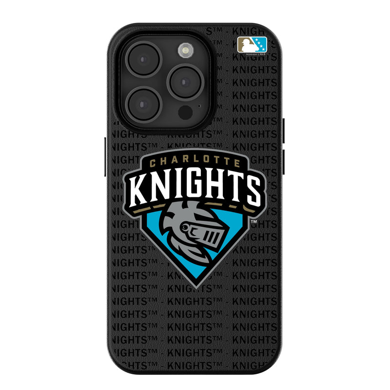 Charlotte Knights Text Backdrop iPhone MagSafe Compatible Phone Case