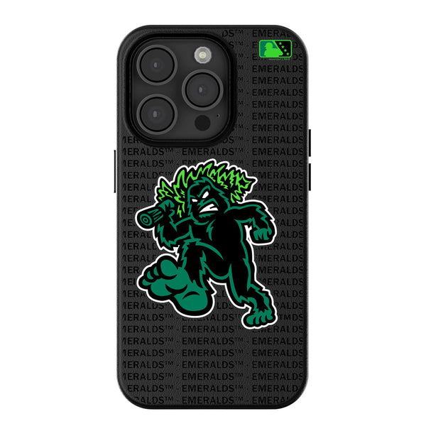 Eugene Emeralds Text Backdrop iPhone MagSafe Compatible Phone Case