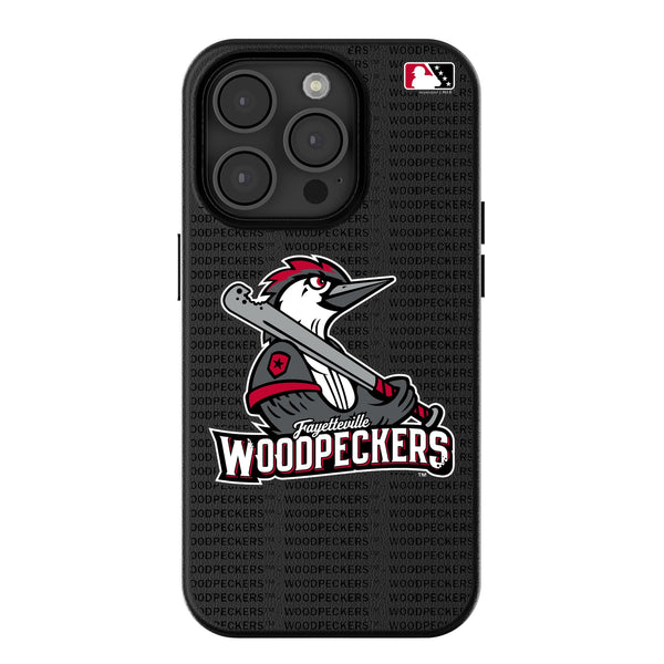 Fayetteville Woodpeckers Text Backdrop iPhone MagSafe Compatible Phone Case