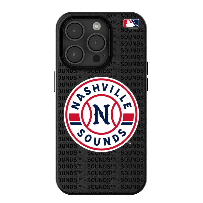 Nashville Sounds Text Backdrop iPhone MagSafe Compatible Phone Case