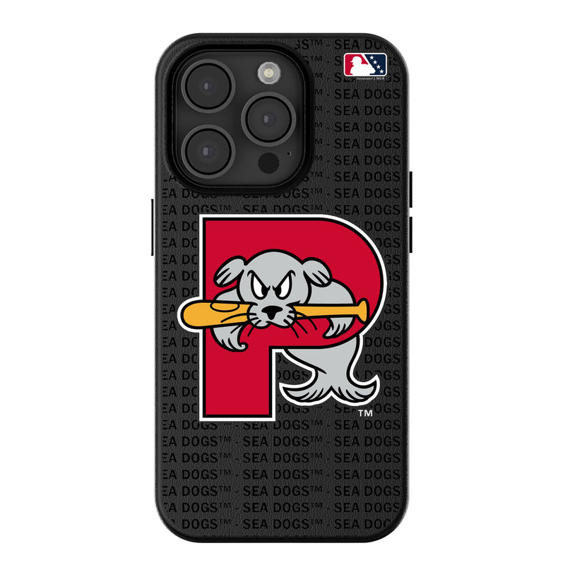 Portland Sea Dogs Text Backdrop iPhone MagSafe Compatible Phone Case