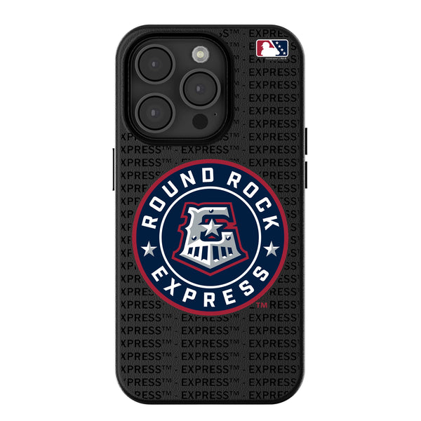 Round Rock Express Text Backdrop iPhone MagSafe Compatible Phone Case