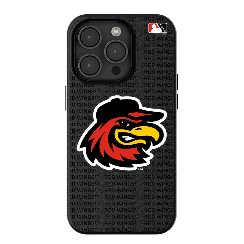 Rochester Red Wings Text Backdrop iPhone MagSafe Compatible Phone Case