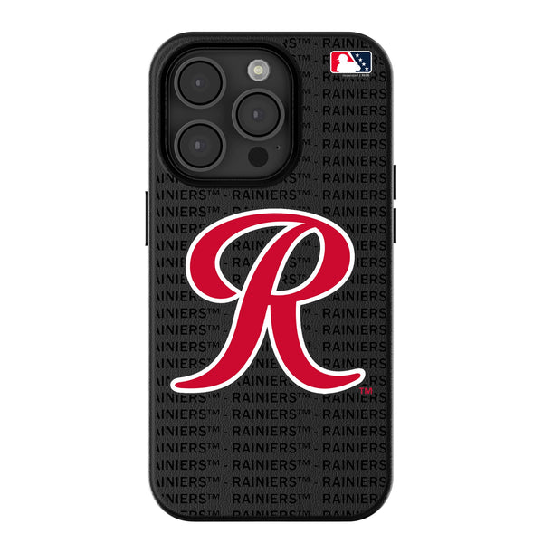 Tacoma Rainiers Text Backdrop iPhone MagSafe Compatible Phone Case