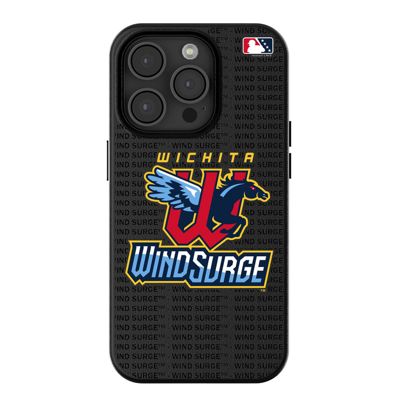 Wichita Wind Surge Text Backdrop iPhone MagSafe Compatible Phone Case