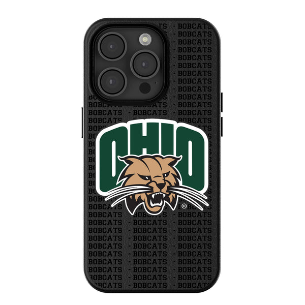 Ohio University Bobcats Text Backdrop iPhone MagSafe Compatible Phone Case for Apple iPhone