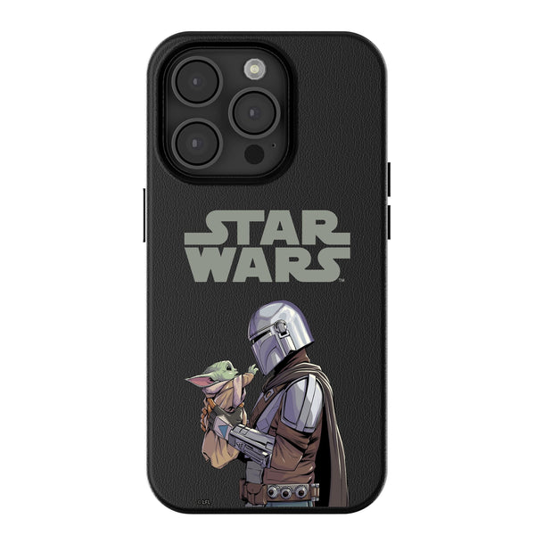 Star Wars: The Mandalorian Grogu and Din Djarin Color Block iPhone MagSafe Compatible Phone Case