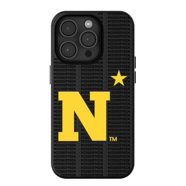 United State Naval Academy Midshipmen Text Backdrop iPhone MagSafe Compatible Phone Case for Apple iPhone