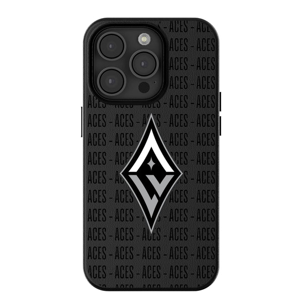 Las Vegas Aces Text Backdrop iPhone MagSafe Compatible Phone Case for Apple iPhone