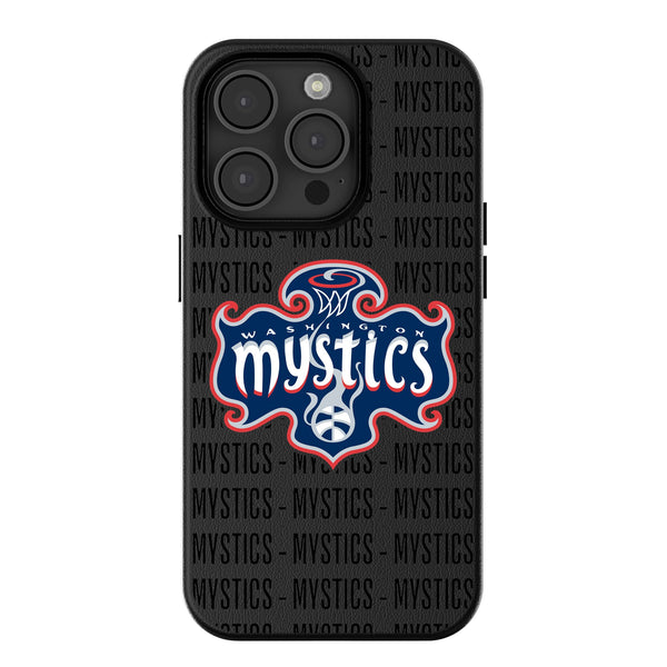 Washington Mystics Text Backdrop iPhone MagSafe Compatible Phone Case for Apple iPhone