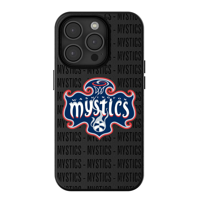 Washington Mystics Text Backdrop iPhone MagSafe Compatible Phone Case for Apple iPhone