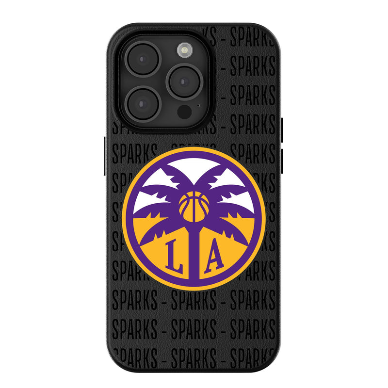 Los Angeles Sparks Text Backdrop iPhone MagSafe Compatible Phone Case for Apple iPhone