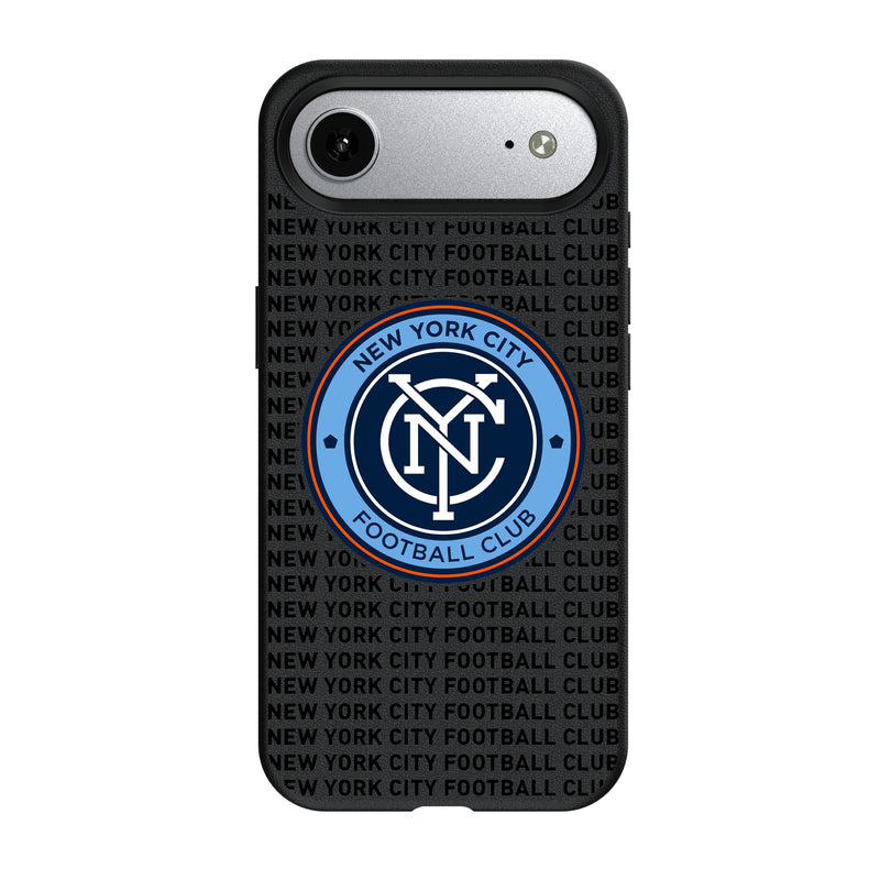 New York City FC Text Backdrop iPhone MagSafe Compatible Phone Case for Apple iPhone