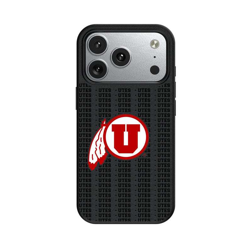 University of Utah Utes Text Backdrop iPhone MagSafe Compatible Phone Case for Apple iPhone