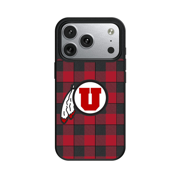 University of Utah Utes Plaid iPhone MagSafe Compatible Phone Case for Apple iPhone