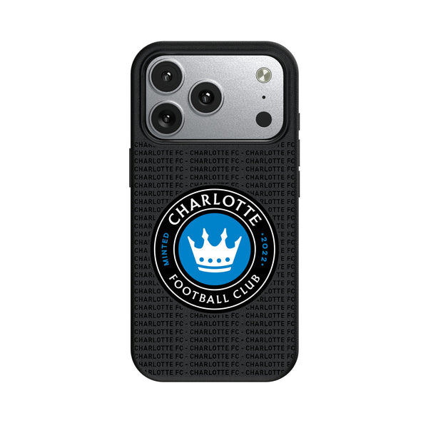 Charlotte FC Text Backdrop iPhone MagSafe Compatible Phone Case for Apple iPhone