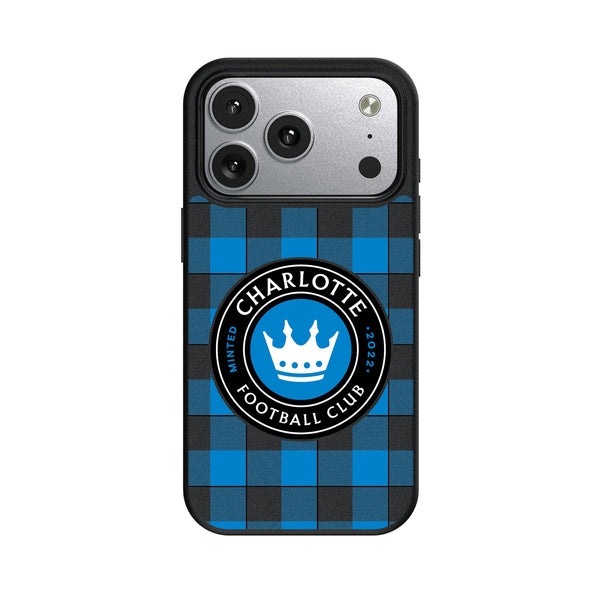 Charlotte FC Plaid iPhone MagSafe Compatible Phone Case for Apple iPhone