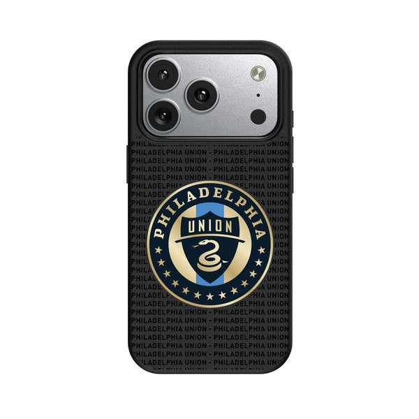 Philadelphia Union Text Backdrop iPhone MagSafe Compatible Phone Case for Apple iPhone