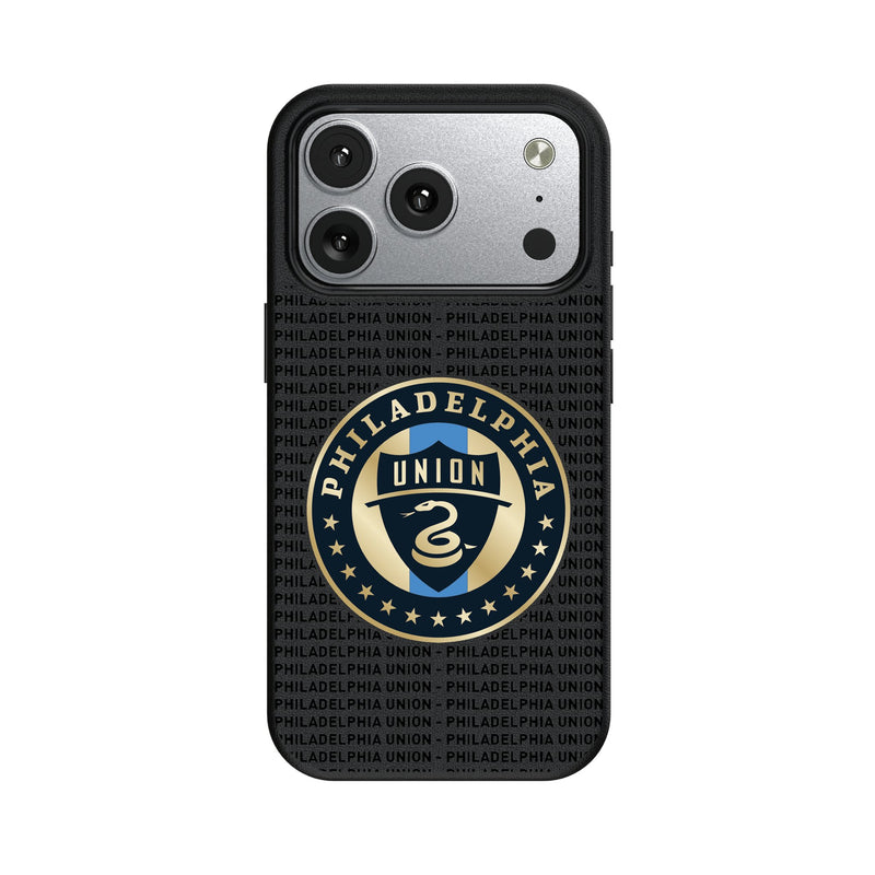 Philadelphia Union Text Backdrop iPhone MagSafe Compatible Phone Case for Apple iPhone