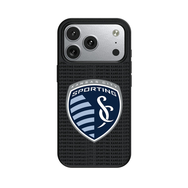 Sporting Kansas City Text Backdrop iPhone MagSafe Compatible Phone Case for Apple iPhone