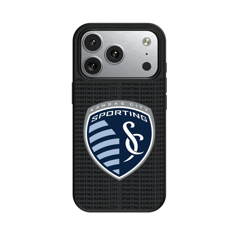 Sporting Kansas City Text Backdrop iPhone MagSafe Compatible Phone Case for Apple iPhone