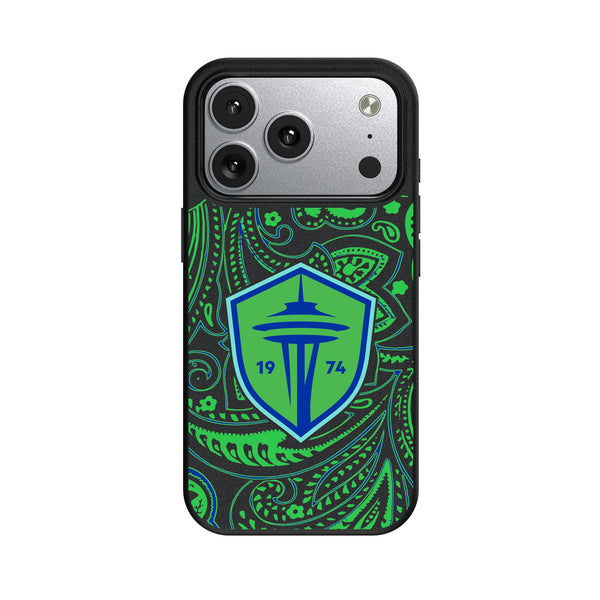 Seattle Sounders FC Paisley iPhone MagSafe Compatible Phone Case for Apple iPhone