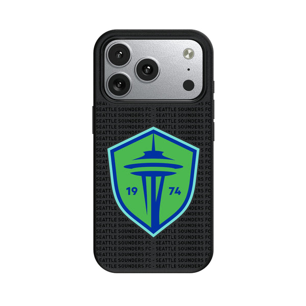 Seattle Sounders FC Text Backdrop iPhone MagSafe Compatible Phone Case for Apple iPhone