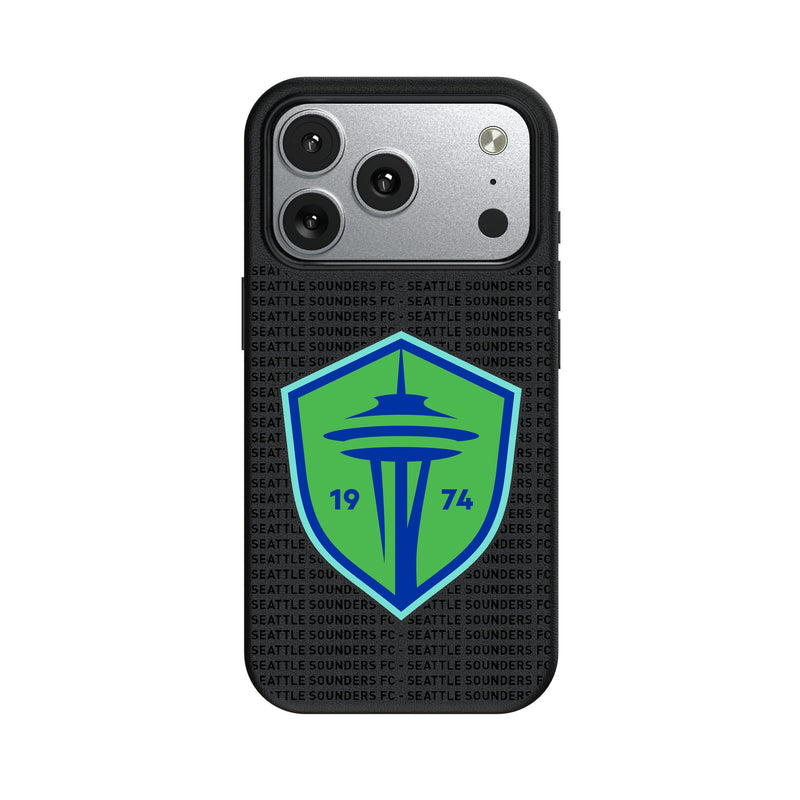 Seattle Sounders FC Text Backdrop iPhone MagSafe Compatible Phone Case for Apple iPhone
