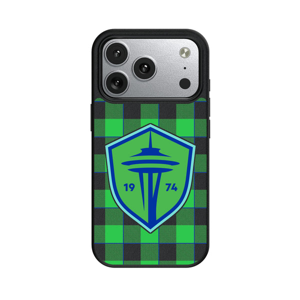 Seattle Sounders FC Plaid iPhone MagSafe Compatible Phone Case for Apple iPhone