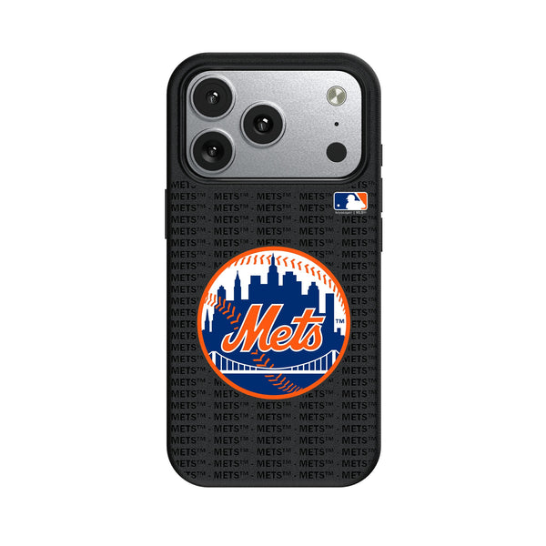 New York Mets Text Backdrop iPhone MagSafe Compatible Phone Case for Apple iPhone