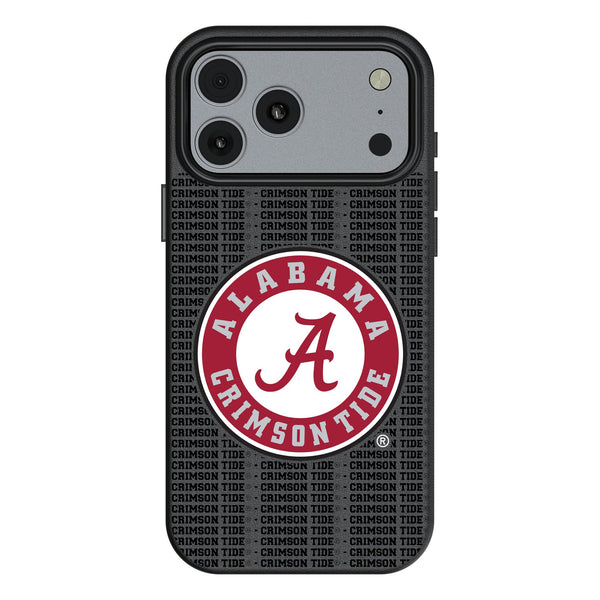 University of Alabama Crimson Tide Text Backdrop iPhone MagSafe Compatible Phone Case for Apple iPhone