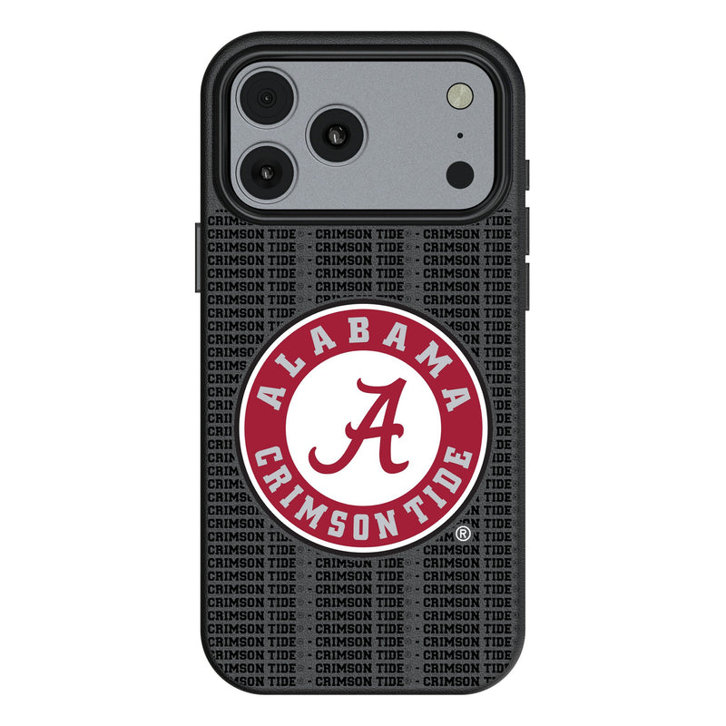 University of Alabama Crimson Tide Text Backdrop iPhone MagSafe Compatible Phone Case for Apple iPhone