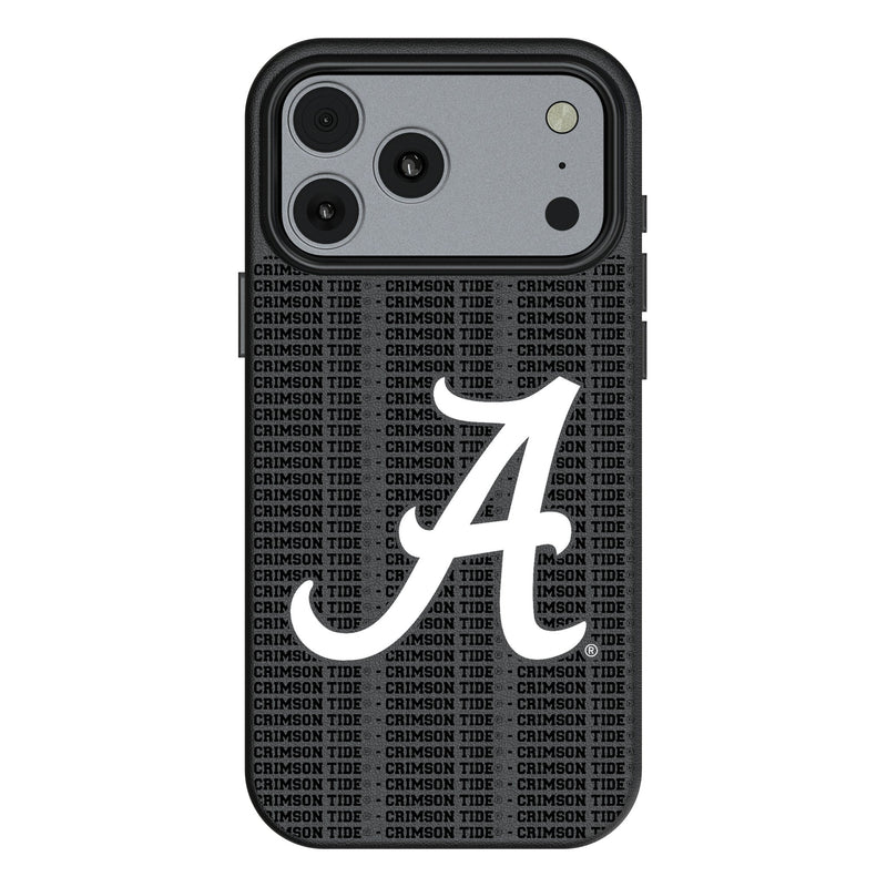 University of Alabama Crimson Tide Script A Text Backdrop iPhone MagSafe Compatible Phone Case for Apple iPhone