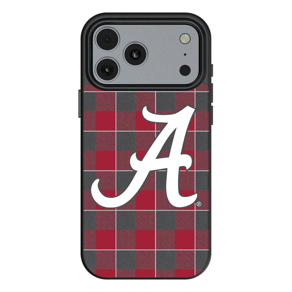 University of Alabama Crimson Tide Script A Plaid iPhone MagSafe Compatible Phone Case for Apple iPhone