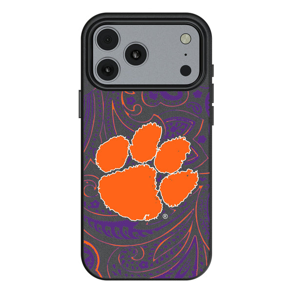 Clemson University Tigers Paisley iPhone MagSafe Compatible Phone Case for Apple iPhone