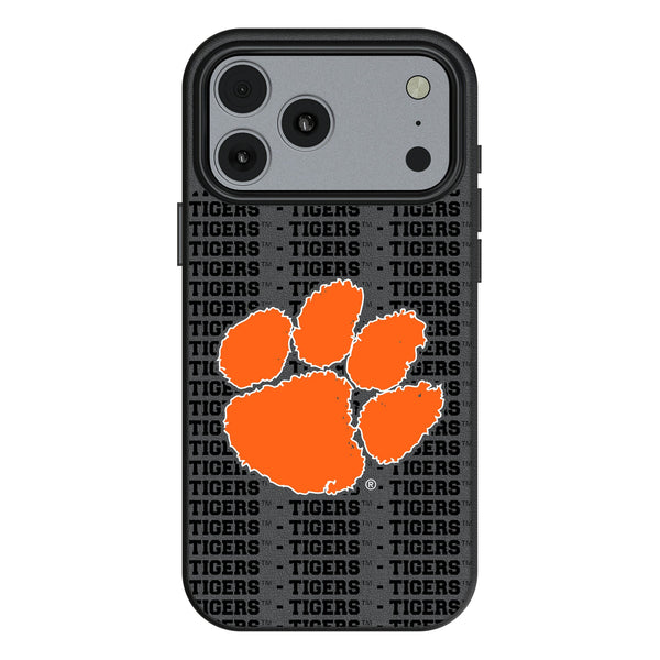 Clemson University Tigers Text Backdrop iPhone MagSafe Compatible Phone Case for Apple iPhone