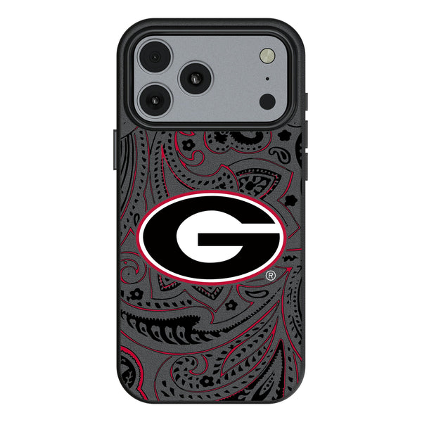 University of Georgia Bulldogs Paisley iPhone MagSafe Compatible Phone Case for Apple iPhone