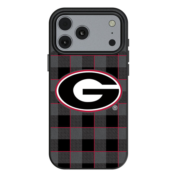 University of Georgia Bulldogs Plaid iPhone MagSafe Compatible Phone Case for Apple iPhone