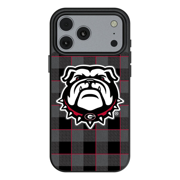 University of Georgia Bulldogs Uga Plaid iPhone MagSafe Compatible Phone Case for Apple iPhone