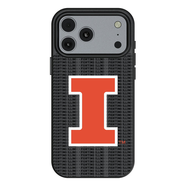 University of Illinois Fighting Illini Text Backdrop iPhone MagSafe Compatible Phone Case for Apple iPhone