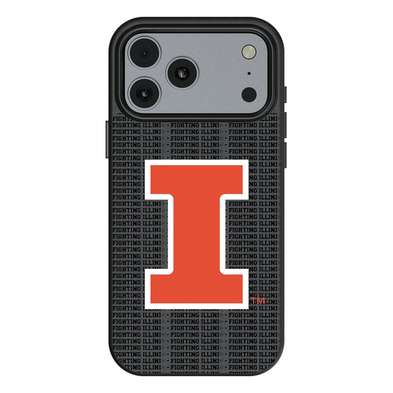 University of Illinois Fighting Illini Text Backdrop iPhone MagSafe Compatible Phone Case for Apple iPhone