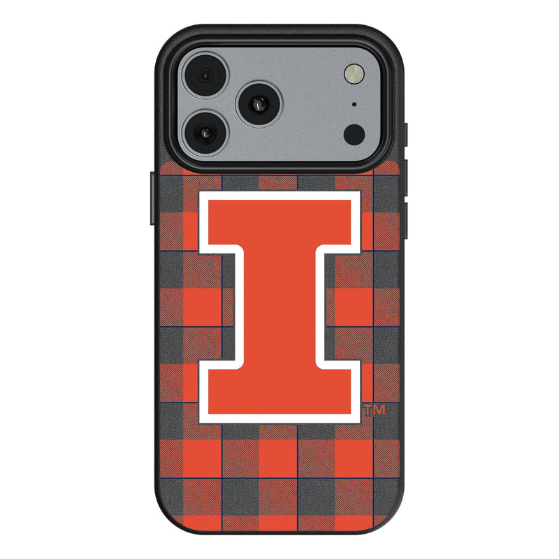 University of Illinois Fighting Illini Plaid iPhone MagSafe Compatible Phone Case for Apple iPhone