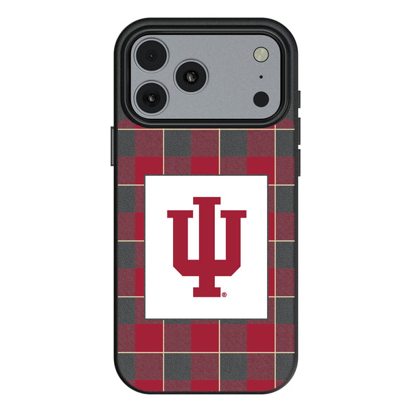Indiana University Hoosiers Plaid iPhone MagSafe Compatible Phone Case for Apple iPhone