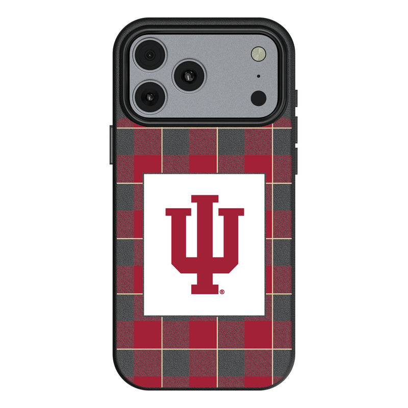 Indiana University Hoosiers Plaid iPhone MagSafe Compatible Phone Case for Apple iPhone