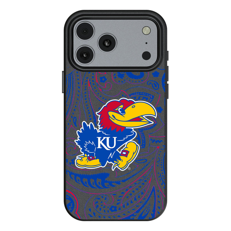 University of Kansas Jayhawks Paisley iPhone MagSafe Compatible Phone Case for Apple iPhone