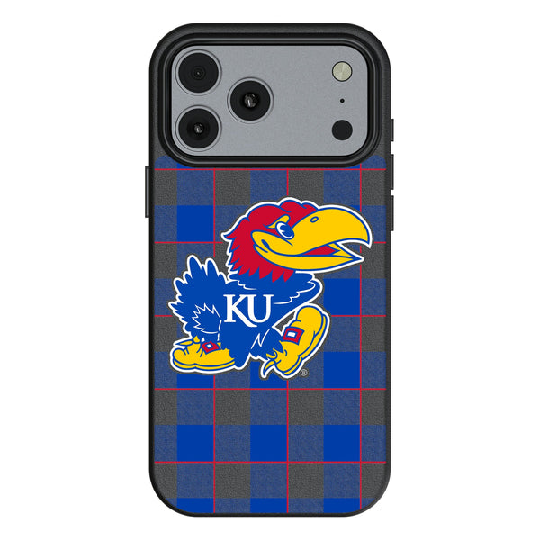 University of Kansas Jayhawks Plaid iPhone MagSafe Compatible Phone Case for Apple iPhone