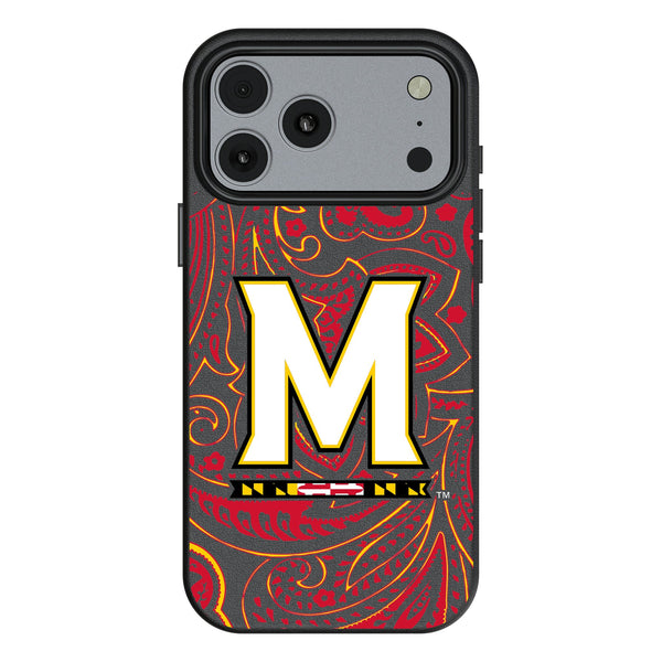 University of Maryland Terrapins Paisley iPhone MagSafe Compatible Phone Case for Apple iPhone