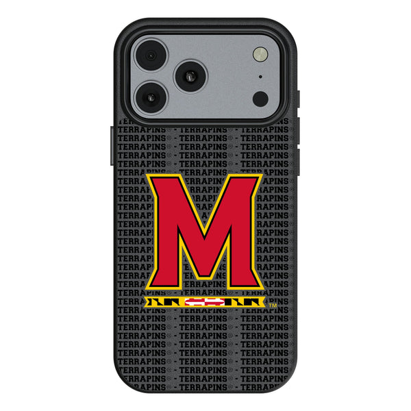 University of Maryland Terrapins Text Backdrop iPhone MagSafe Compatible Phone Case for Apple iPhone