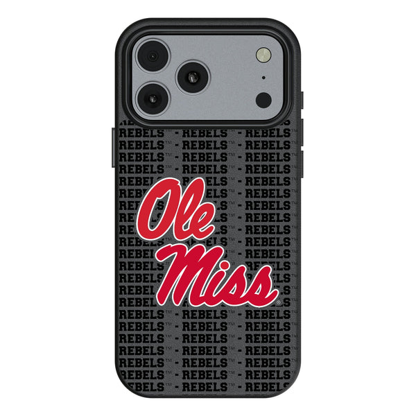 University of Mississippi Rebels Text Backdrop iPhone MagSafe Compatible Phone Case for Apple iPhone