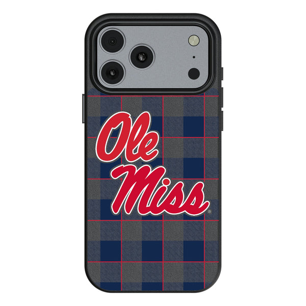 University of Mississippi Rebels Plaid iPhone MagSafe Compatible Phone Case for Apple iPhone